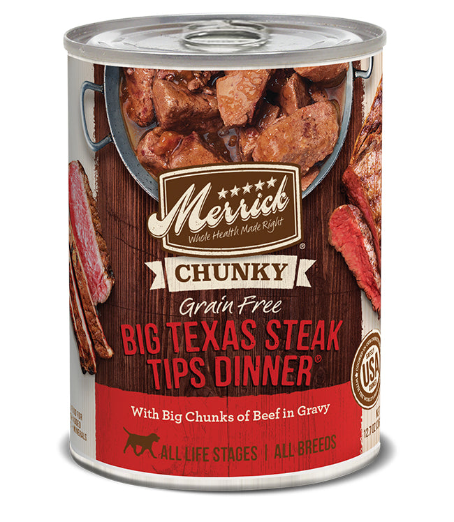 MERRICK DOG CHUNKY BIG TEXAS STEAK 12,7OZ(Case of 12)