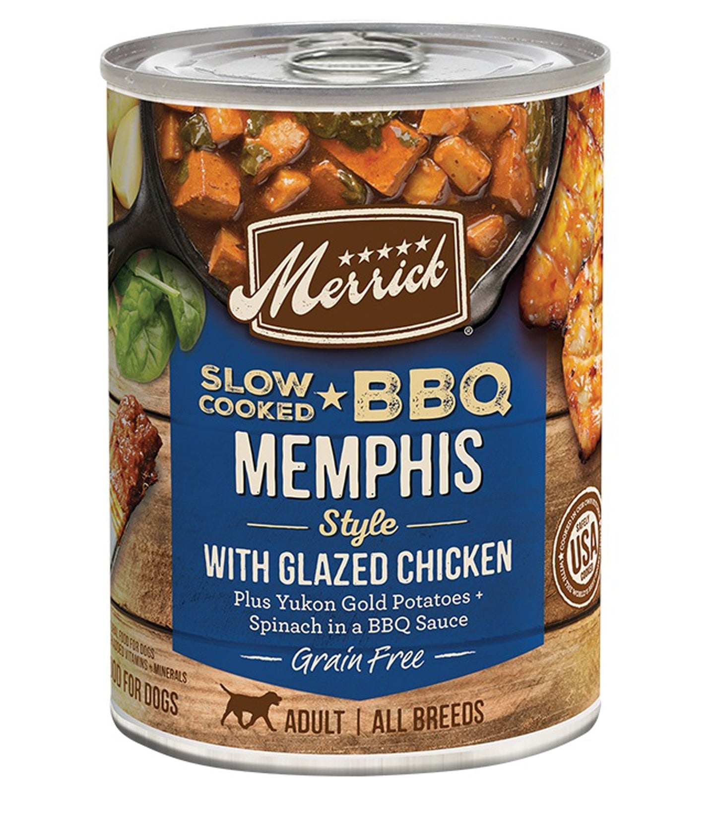 Merrick Dog Slow-Cooked Grain Free Memphis Style Chicken 12,7oz, (Case Of 12)