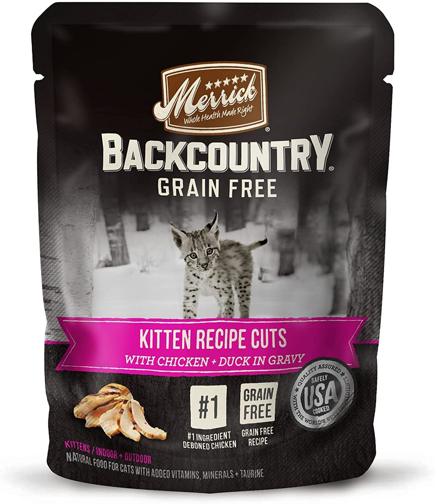 Merrick Cat Backcountry Real Kitten 3oz, (Case Of 24)