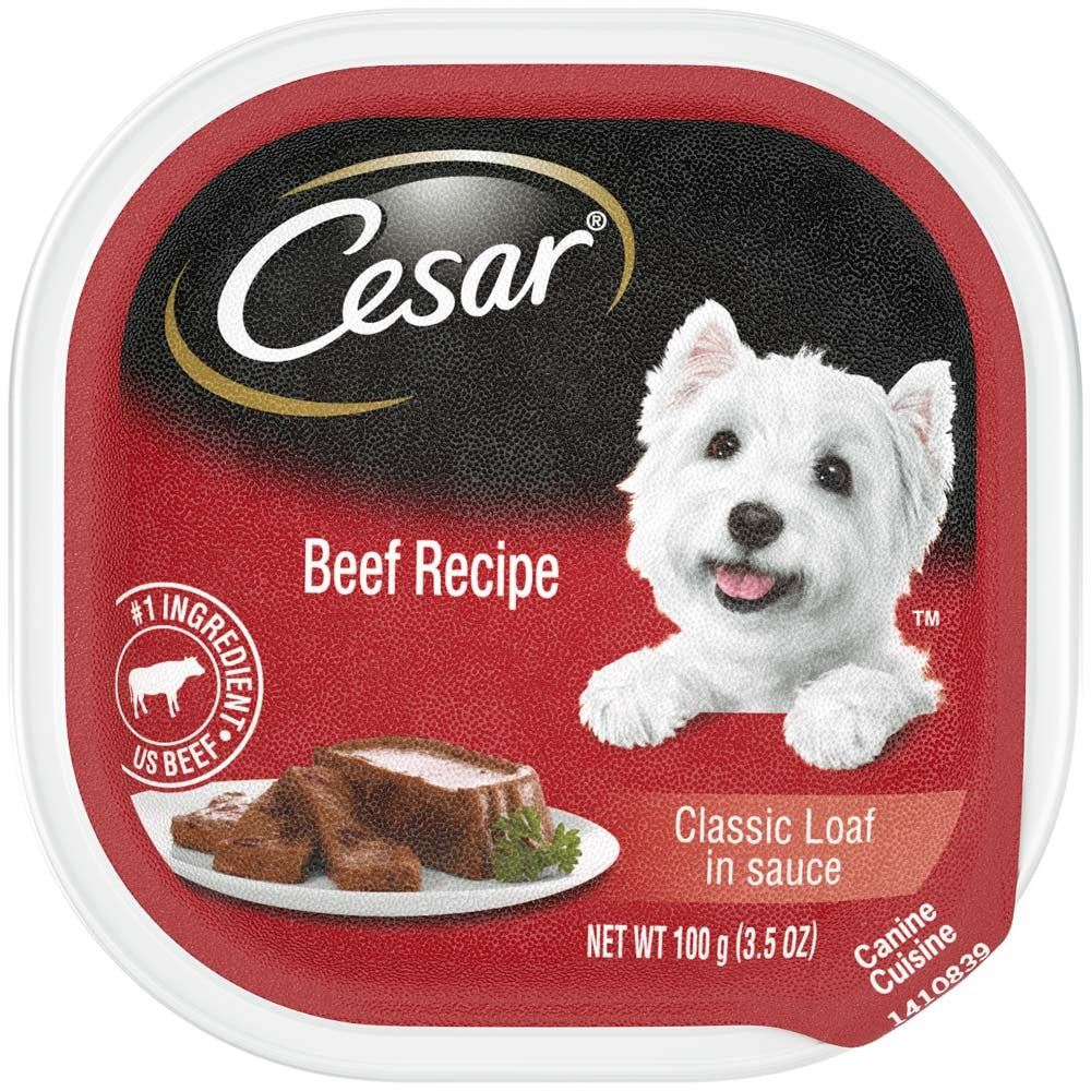 Cesar Classic Loaf in Sauce Adult Wet Dog Food Beef 24ea/3,5 oz, 24 pk