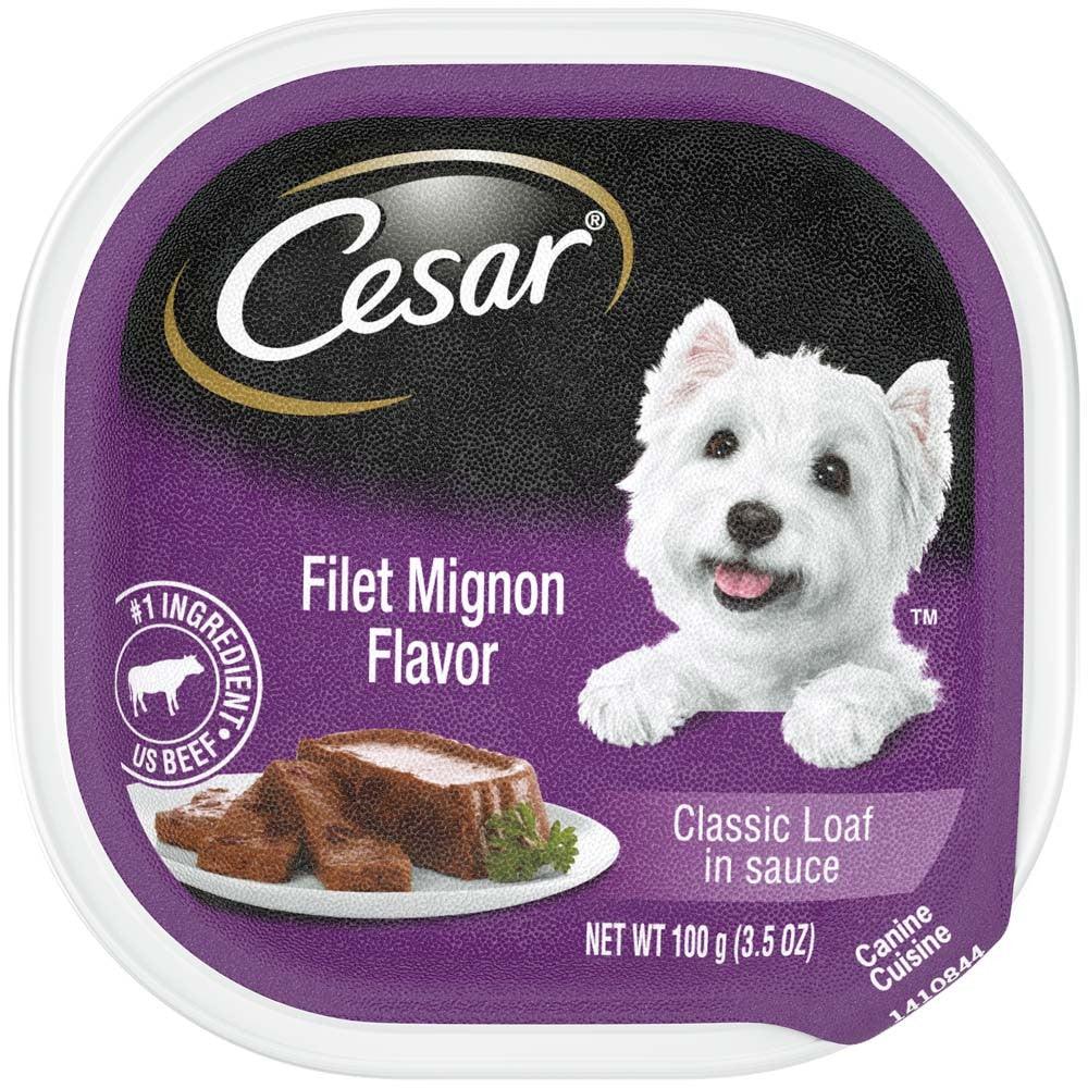 Cesar Classic Loaf in Sauce Adult Wet Dog Food Filet Mignon 24ea/3,5 oz, 24 pk