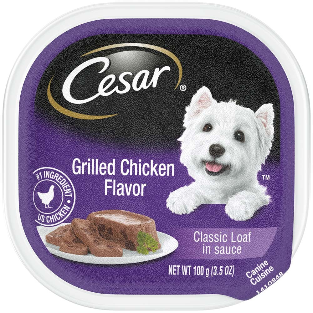 Cesar Classic Loaf in Sauce Adult Wet Dog Food Grilled Chicken 24ea/3,5 oz, 24 pk