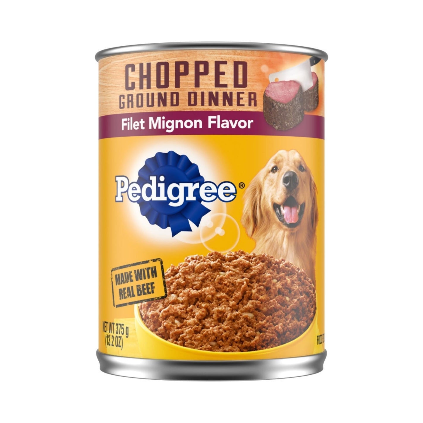 Pedigree Chopped Ground Dinner Adult Wet Dog Food Filet Mignon 12ea/13,2 oz, 12 pk