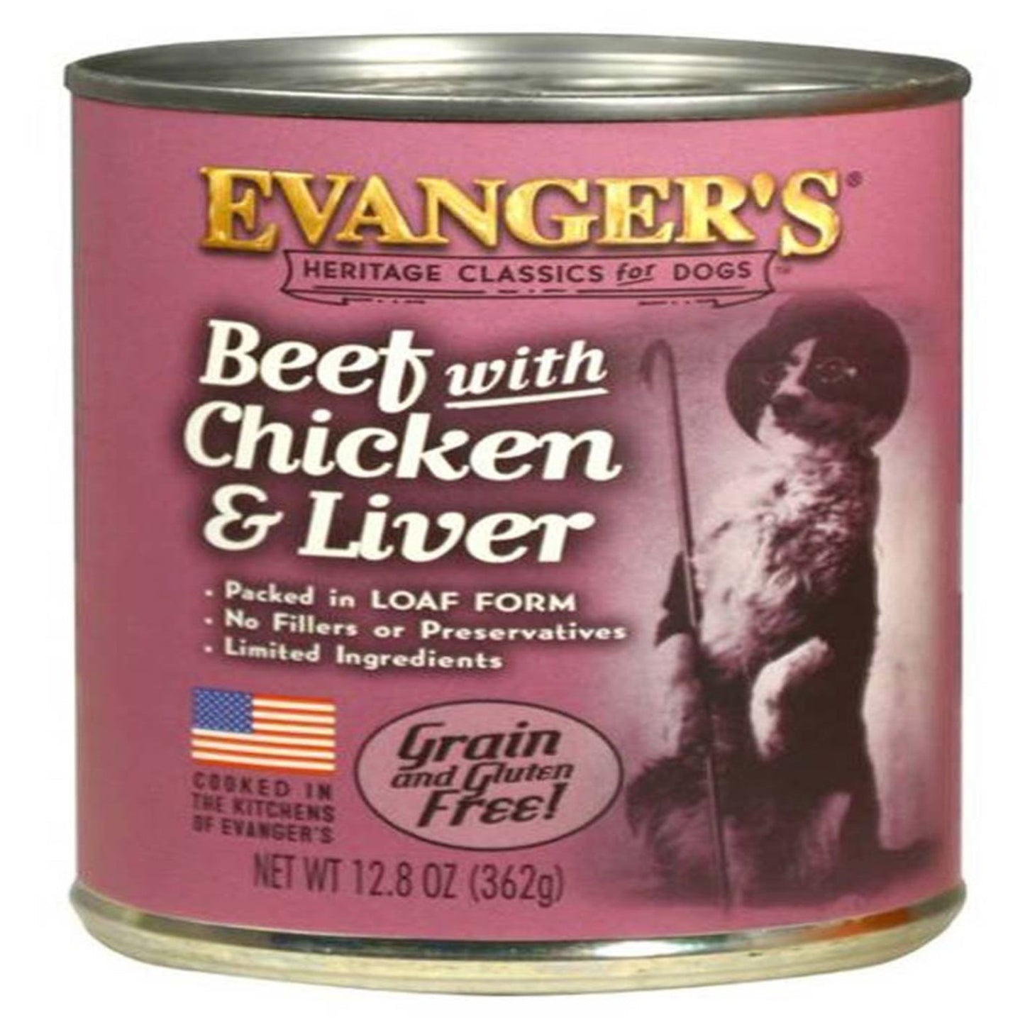 Evanger's Heritage Classic Wet Dog Food Beef, Chicken & Liver 12ea/12,8 oz, 12 pk
