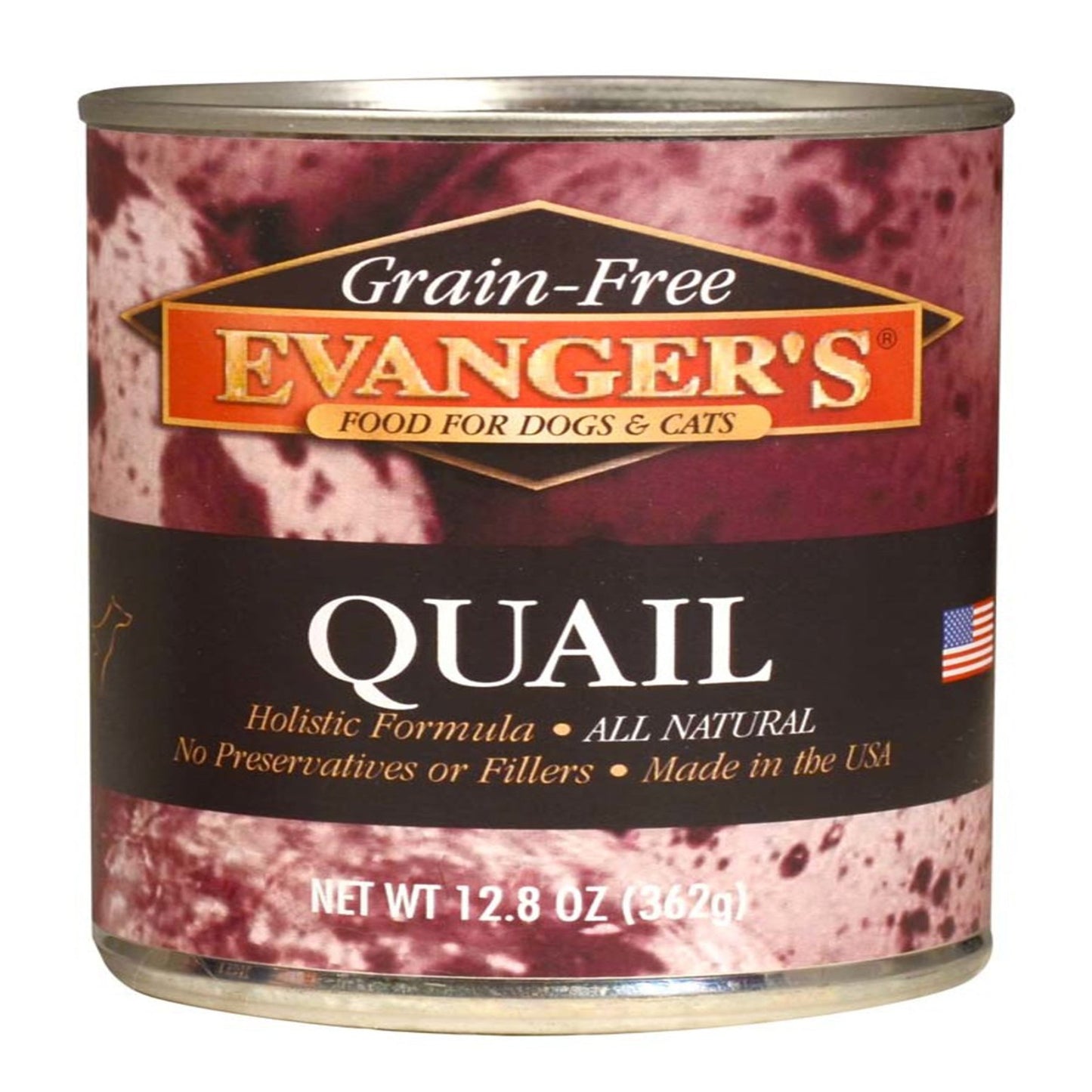 Evanger's Grain-Free Wet Dog & Cat Food Quail 12ea/12,8 oz, 12 pk