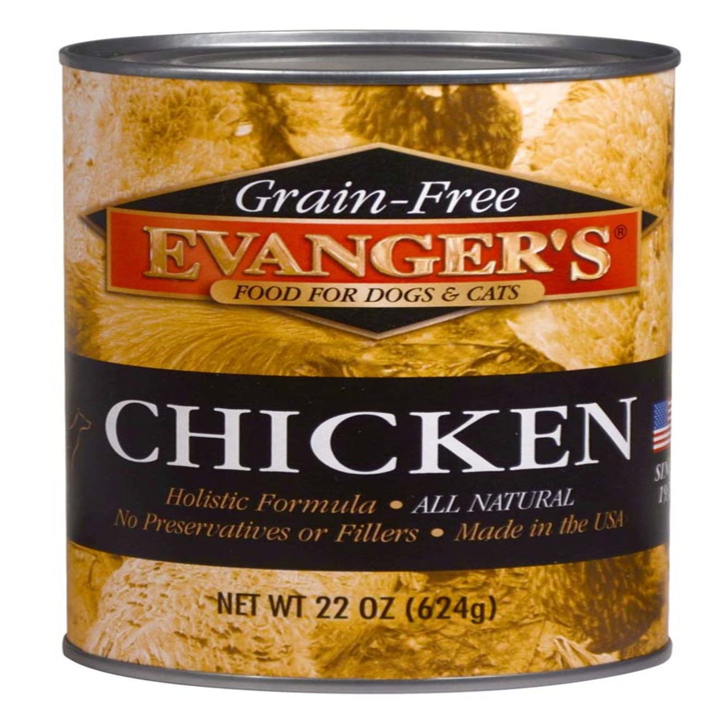 Evanger's Grain-Free Wet Dog & Cat Food Chicken 12ea/20,2 oz, 12 pk
