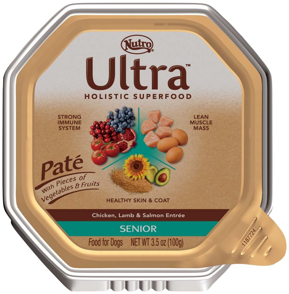 Nutro Products Ultra Grain Free Pat������������ Senior Wet Dog Food Trio of Proteins from Chicken, Lamb & Whitefish Pat������������ w/Superfoods 24ea/3,5 oz, 24 pk