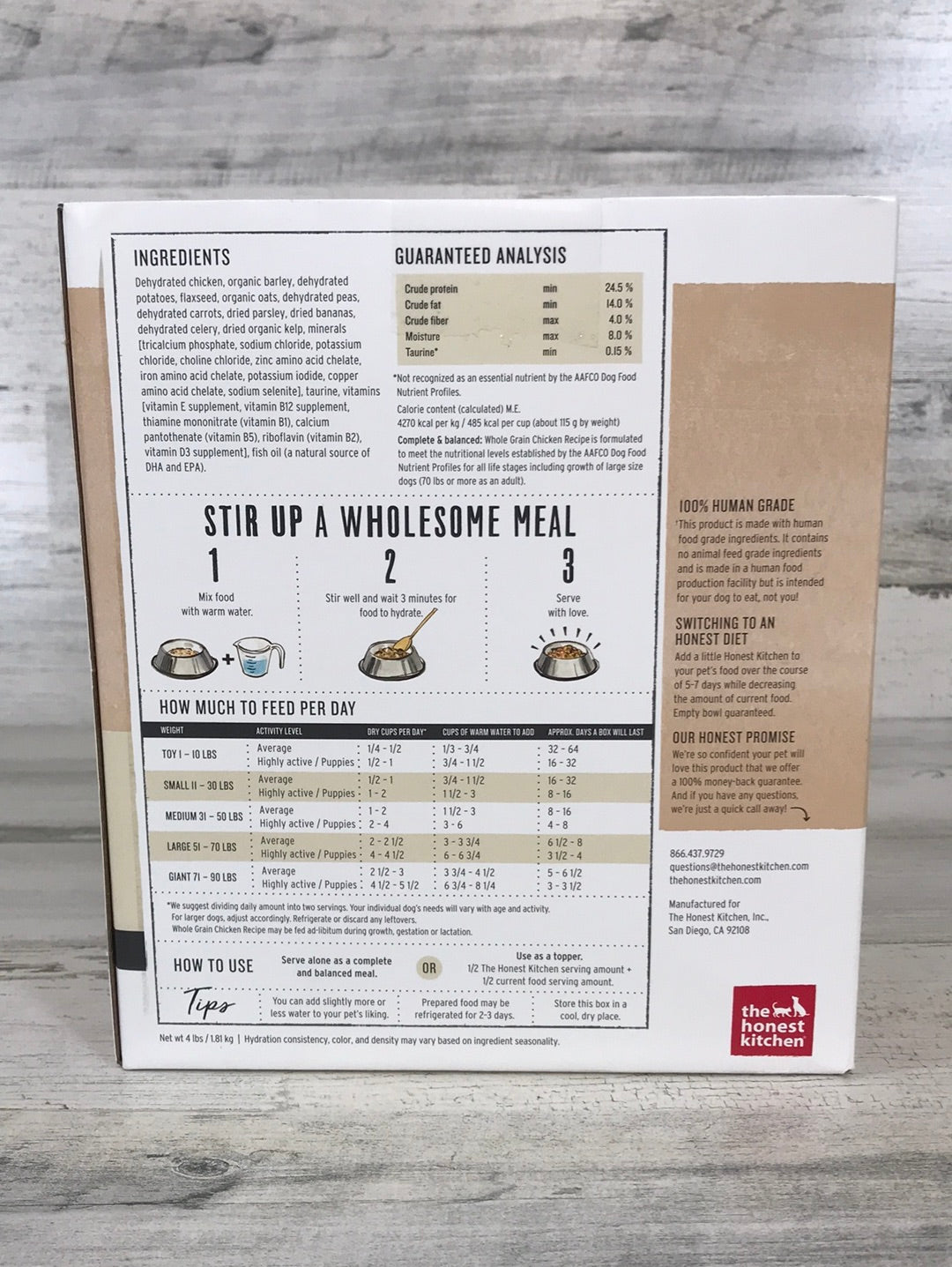 The Honest Kitchen Whole Grain Chicken Dehydrated Dog Food