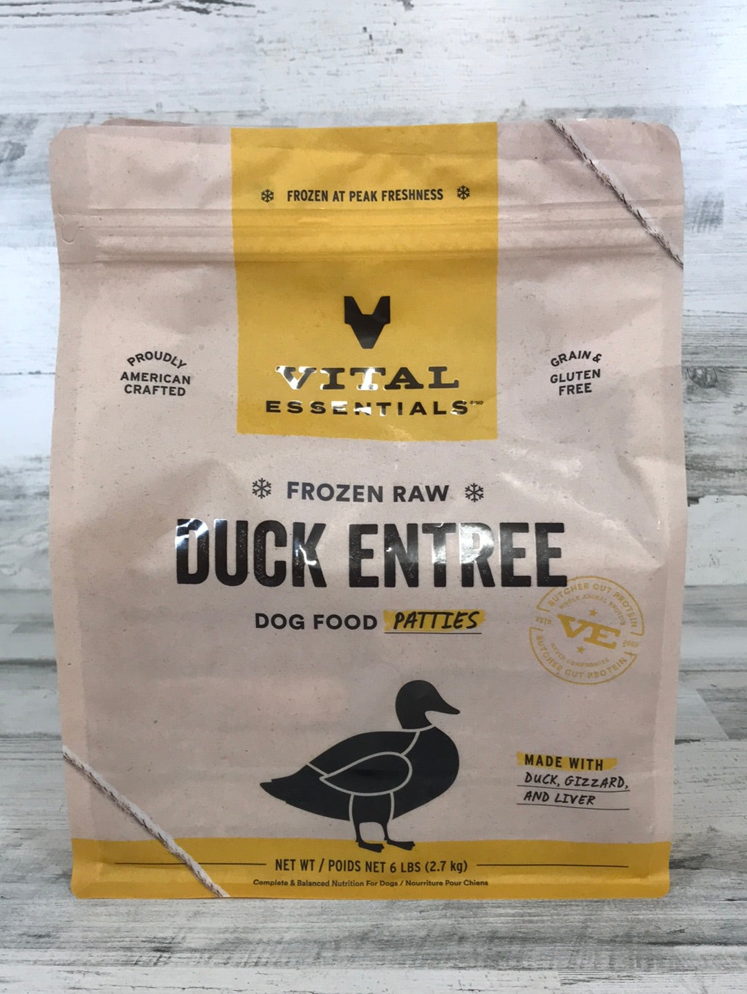 Vital Essentials Duck Frozen Raw Dog Food 6lb Patties