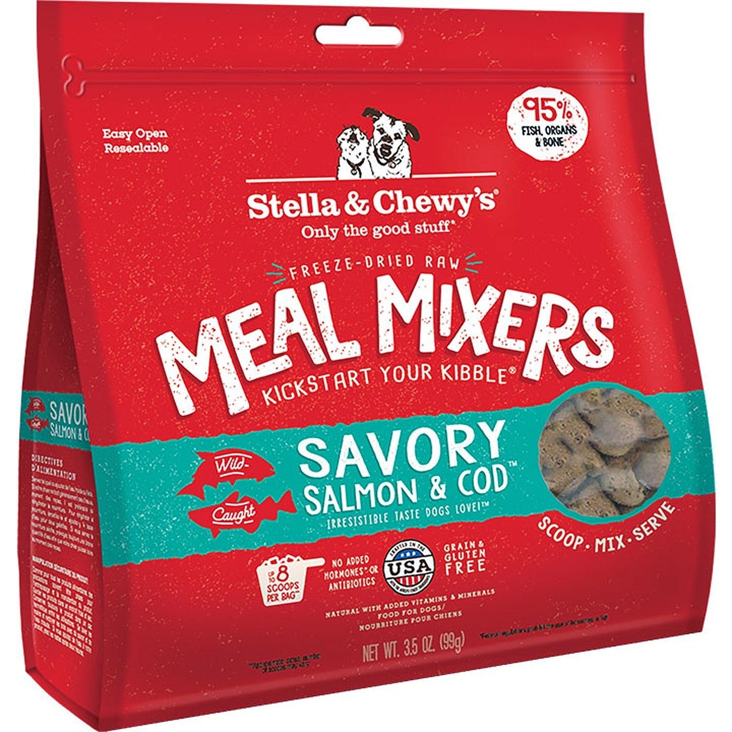 Stella And Chewys Freeze Dried Dog Food-Mixers Salmon Cod 3,5oz,