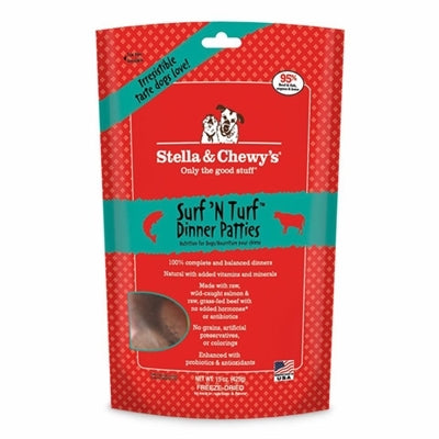 Stella And Chewys Dog Freeze-Dried Surf And Turf Patties 14oz,