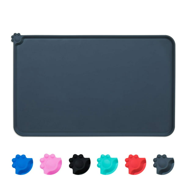 Non Slip Pet Food Bowl Placemat in Gray