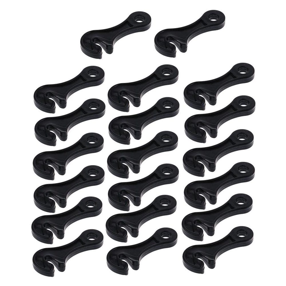 20 Pieces Replacement Tent Guy Line Rope Adjuster Tightener Tensioner Hooks, Outdoor Camping Hiking Awning Buckle, Black
