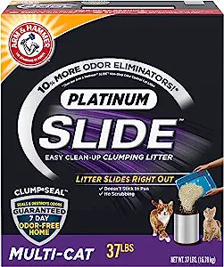 Arm & Hammer Platinum SLIDE Easy Clean, Clumping Litter, Multi-Cat, 37 Lbs