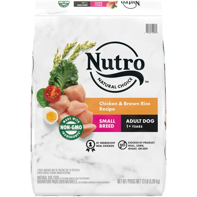 Nutro Natural Choice Chicken & Brown Rice Dry Dog Food for Small Breed Adult Dog, 13 lb. Bag