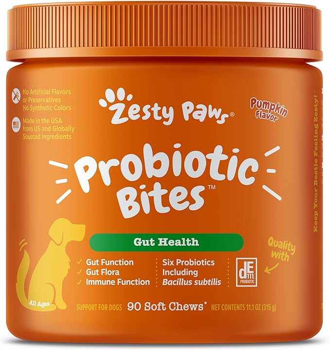 Zesty Paws Probiotics for Dogs - Digestive Enzymes for Gut Flora, Digestive Health