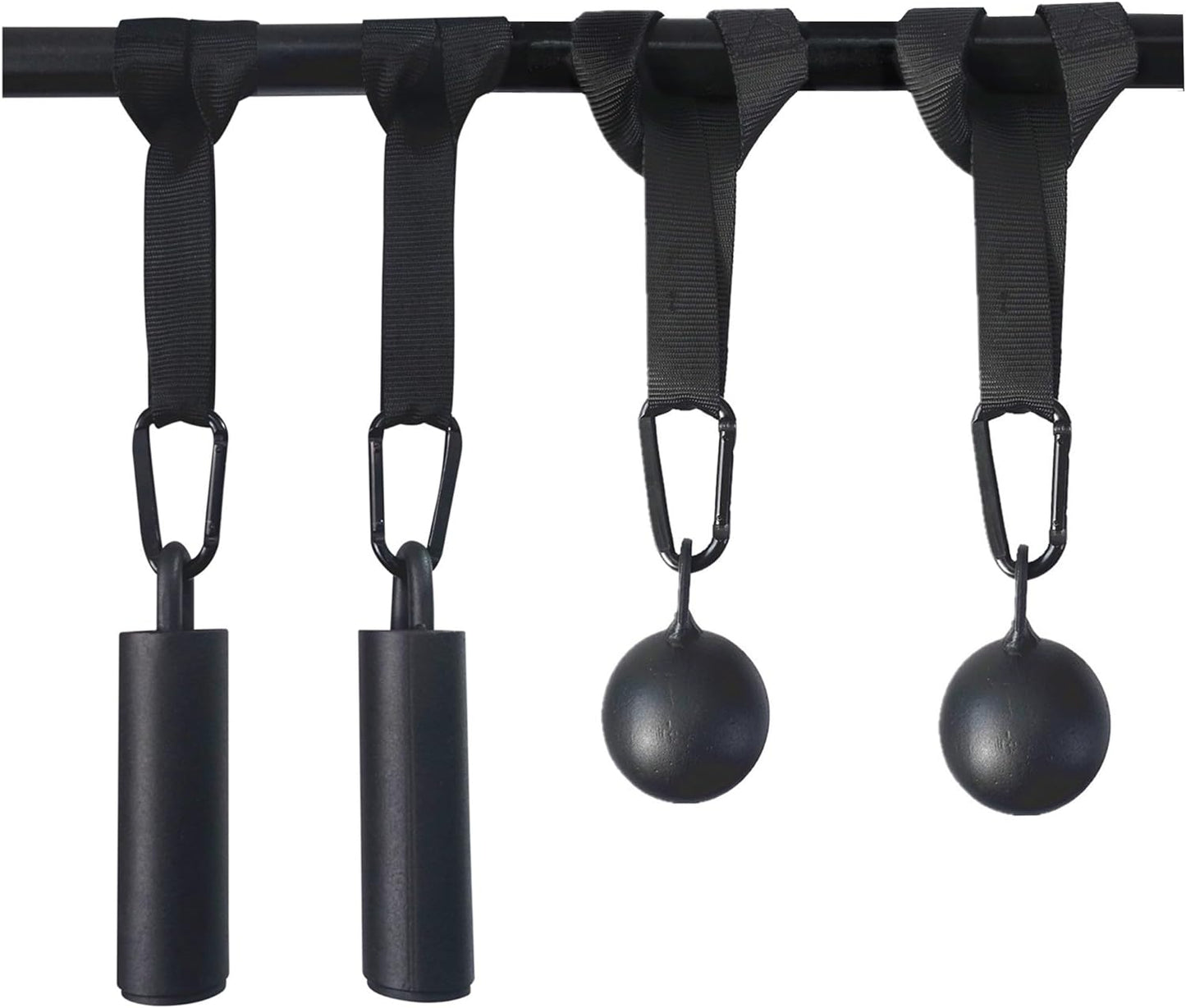Pull Up Grips Set with Hanging Straps and Strong Carabiner, Finger Strengthener,Forearm, Biceps, Ninja Warrior, Back Muscles Training