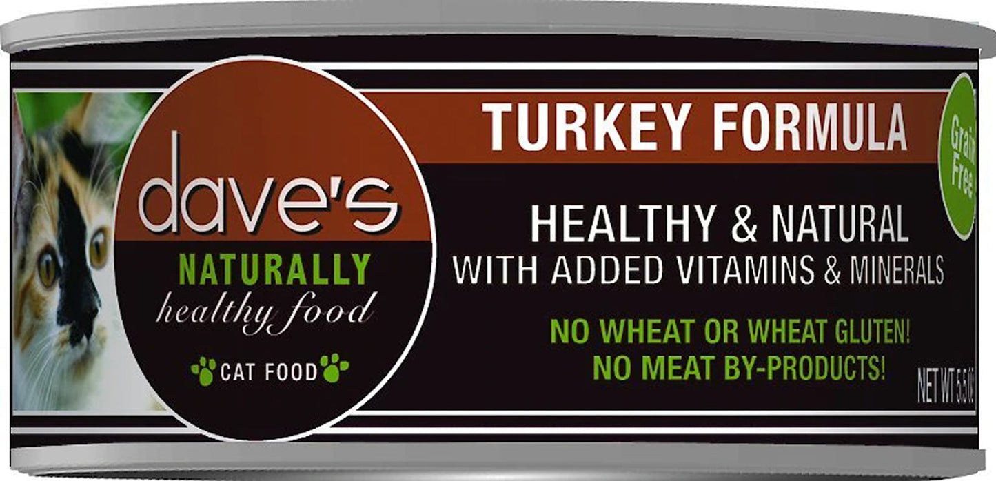 Dave's Pet Food Naturally Healthy Grain Free Turkey Formula 5,5oz,(Case Of 24)