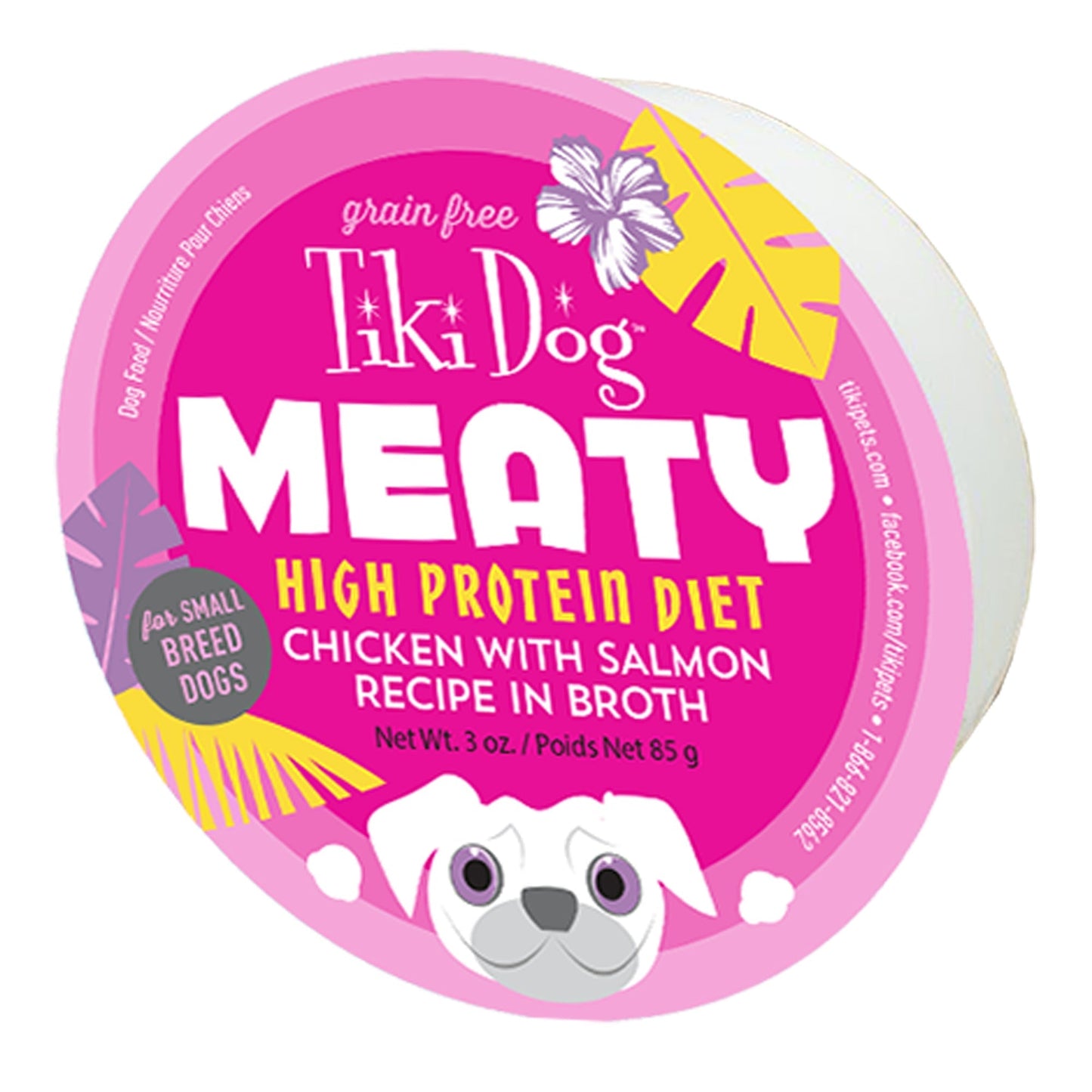 Tiki Pets Dog Mighty Chicken Salmon 3 Oz,(Case Of 8)