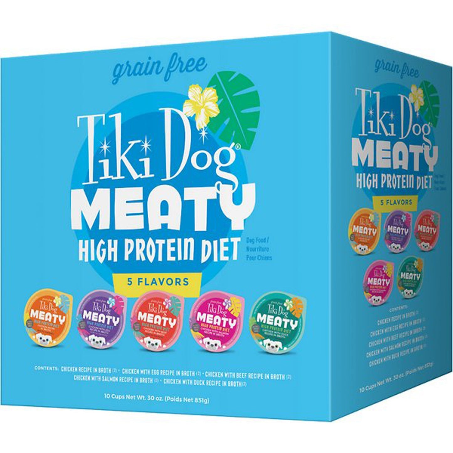 Tiki Pets Dog Meaty Variety Pack 3oz, (Case Of 10)