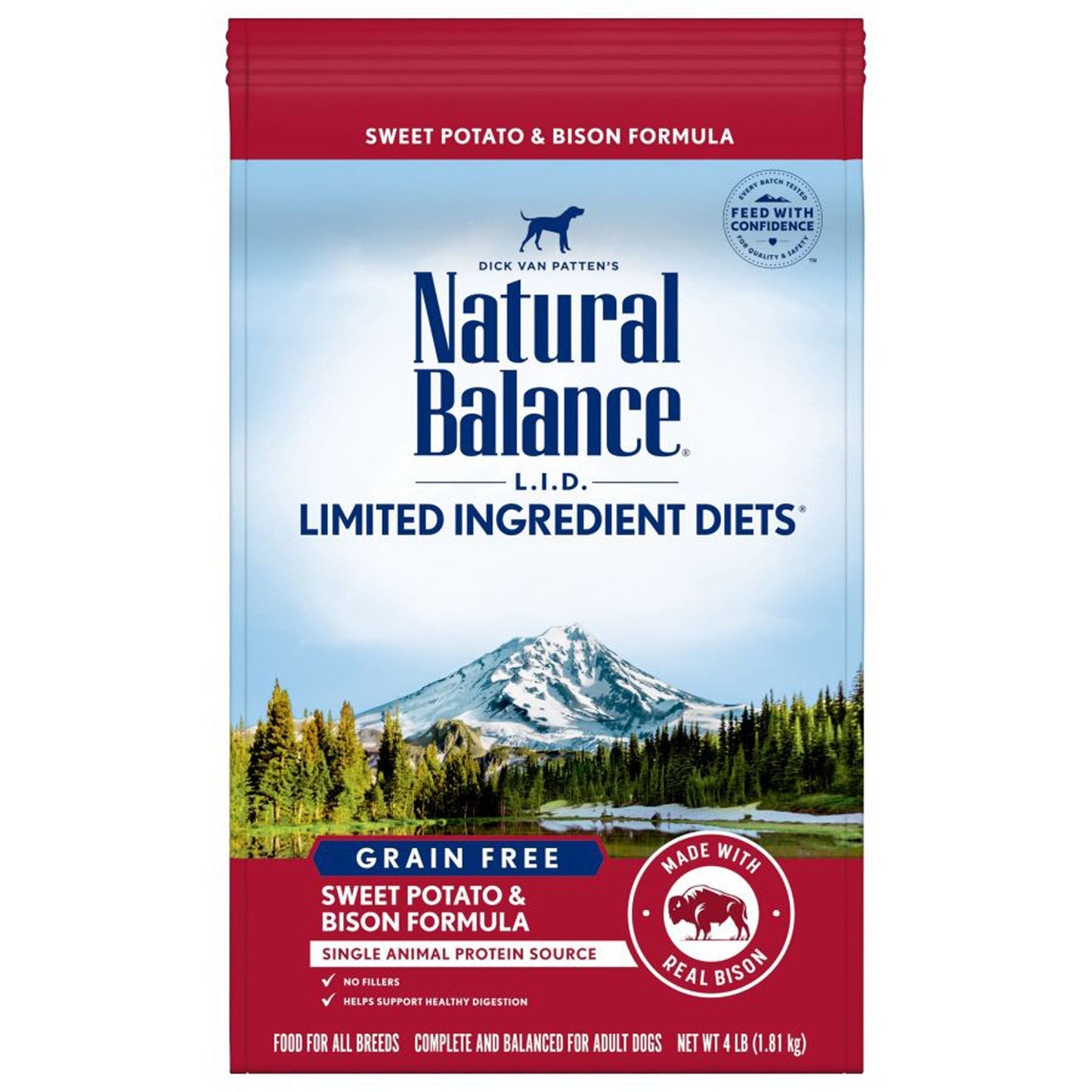 Natural Balance Pet Foods L,I,D, Adult Dry Dog Food Sweet Potato & Bison 1ea/4 lb
