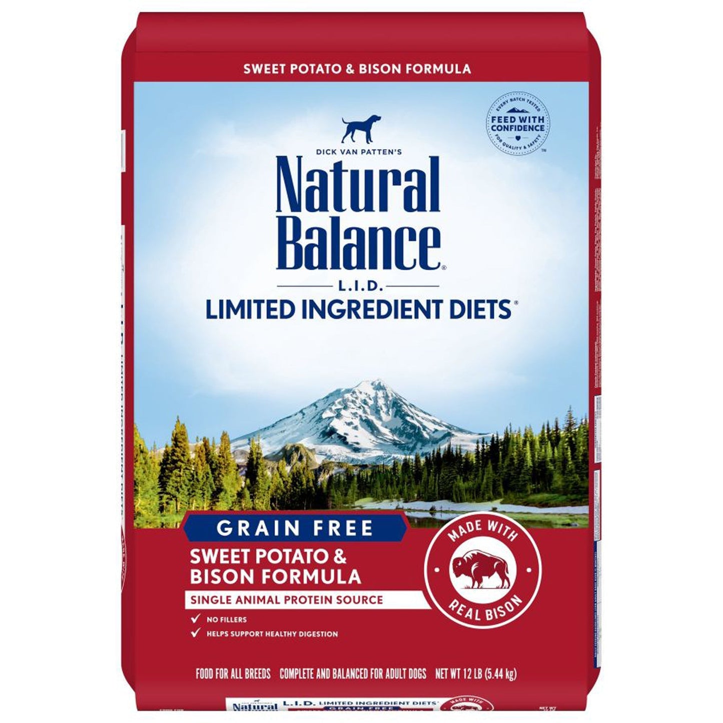 Natural Balance Pet Foods L,I,D, Adult Dry Dog Food Sweet Potato & Bison 1ea/12 lb