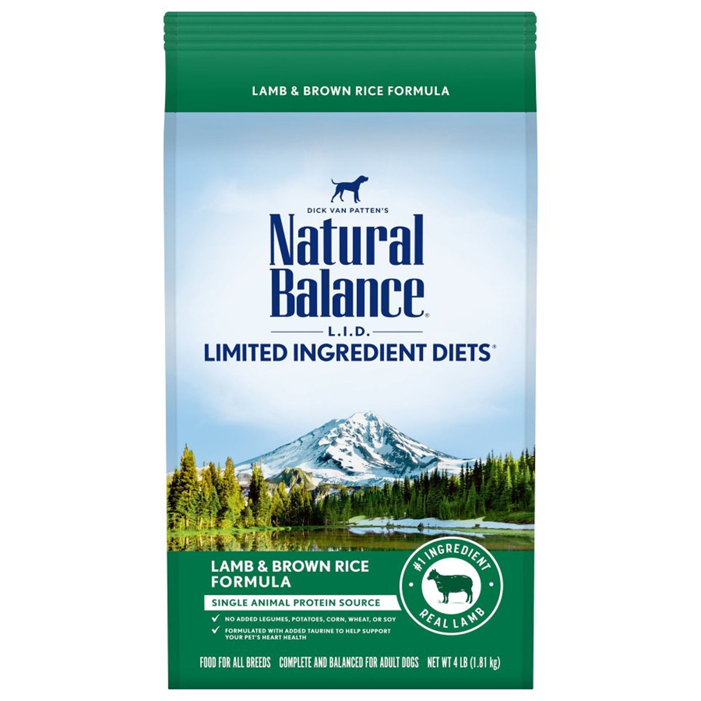 Natural Balance Pet Foods L,I,D, Adult Dry Dog Food Lamb & Brown Rice 1ea/4 lb