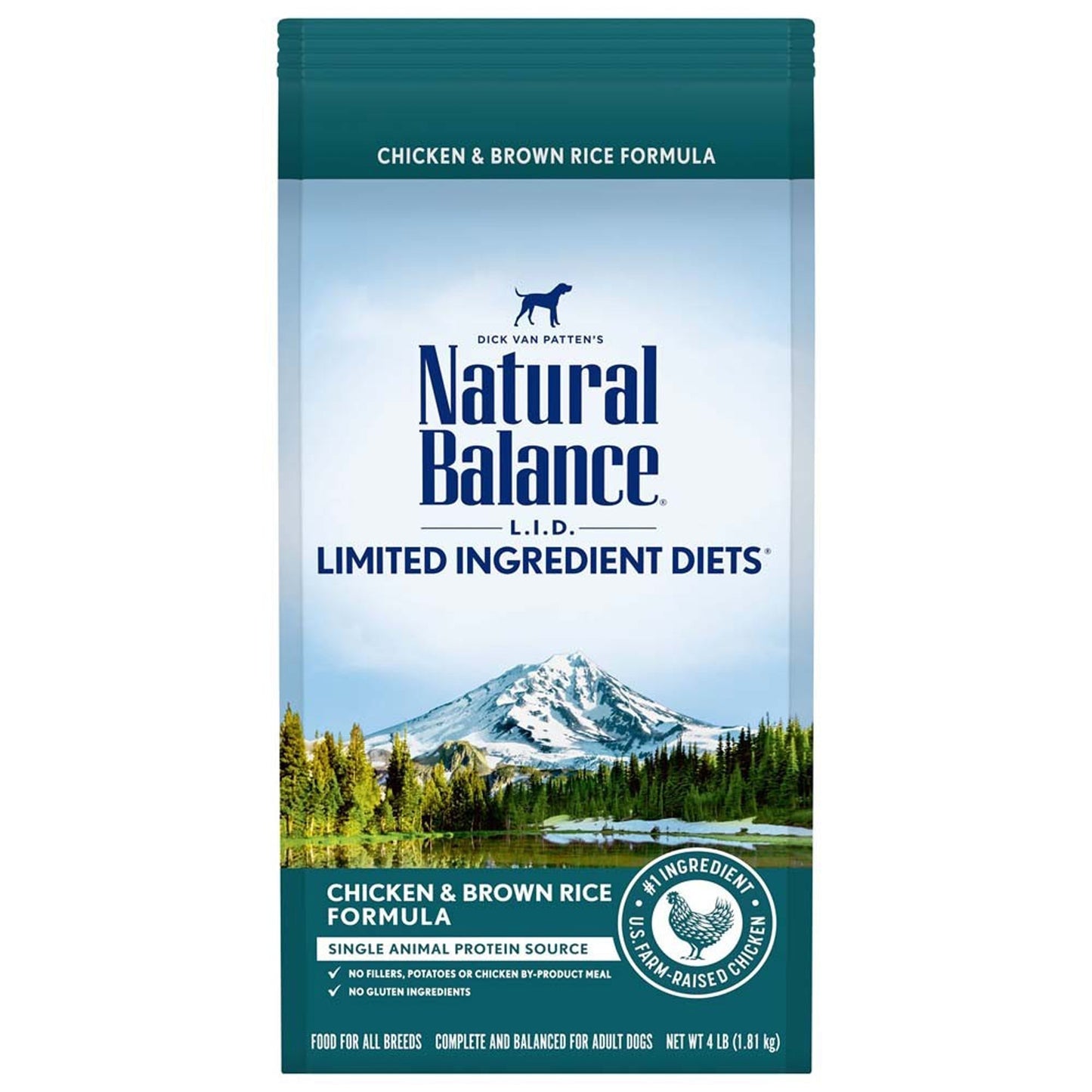 Natural Balance Pet Foods L,I,D, Adult Dry Dog Food Chicken & Brown Rice 1ea/4 lb