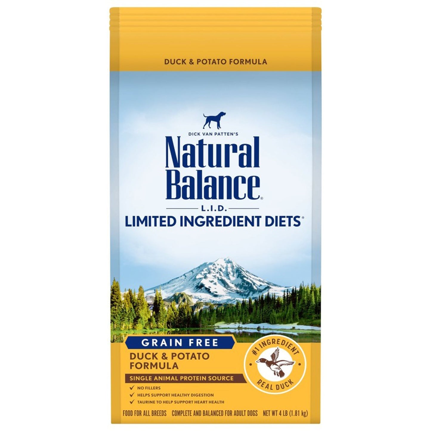 Natural Balance Pet Foods L,I,D, Adult Dry Dog Food Duck & Potato 1ea/4 lb
