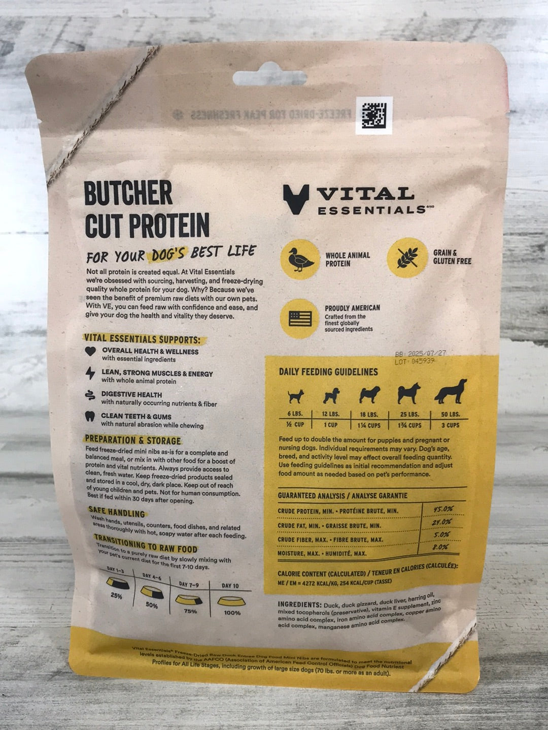 Vital Essentials Freeze Dried Duck Entree