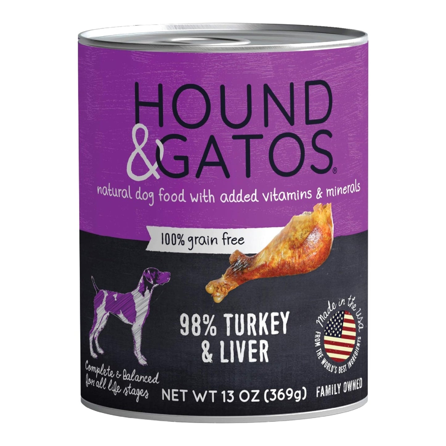 Hound And Gatos Dog Grain Free Turkey And Liver 13oz, (Case Of 12)