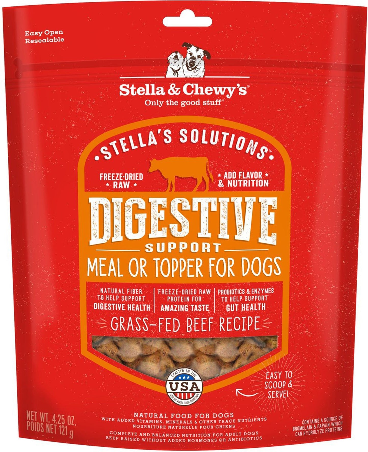 Stella And Chewys Dog Solutions Digestive Support Beef 4,25oz,