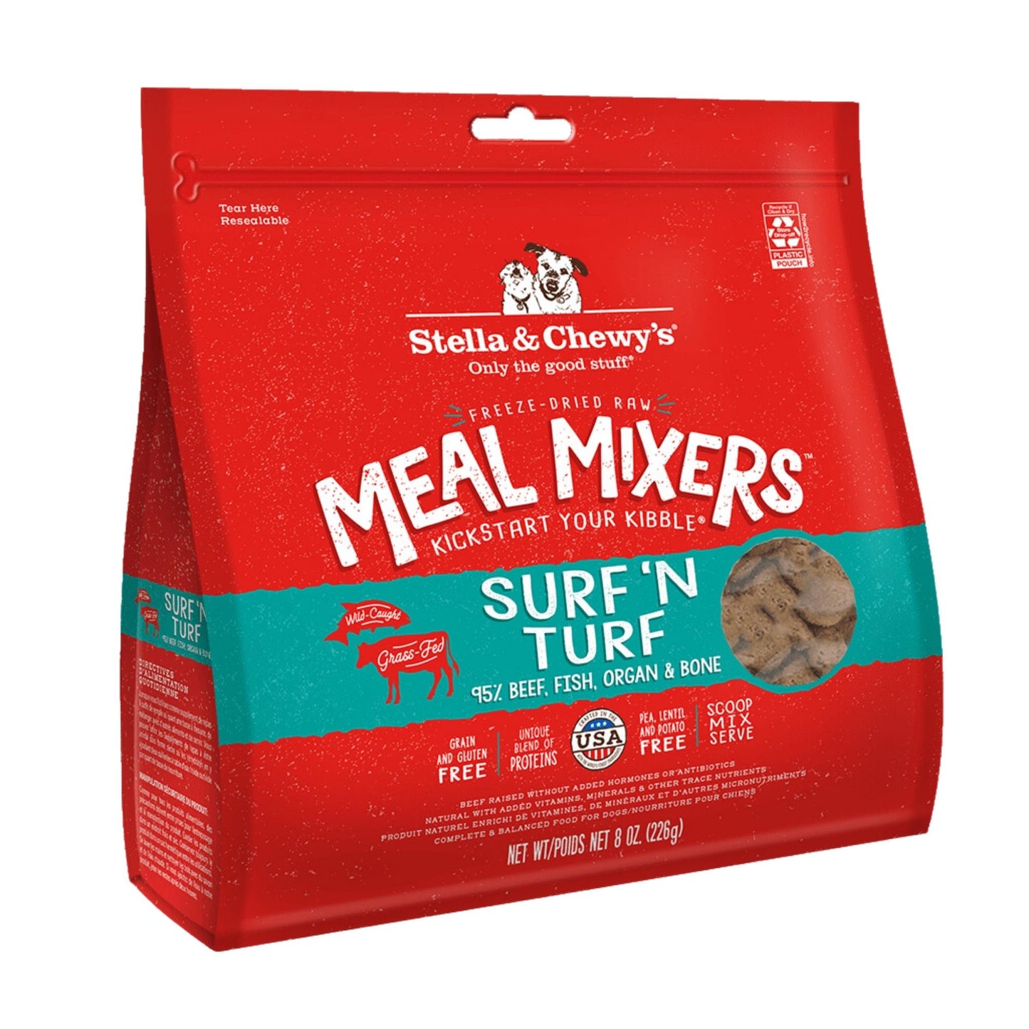 Stella & Chewys Dog Freeze-Dried Mixer Surf & Turf 8oz,