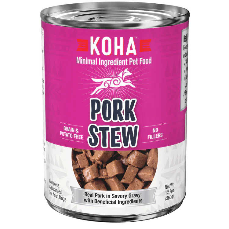 Koha Dog Grain Free Stew Pork 12,7oz,(Case Of 12)