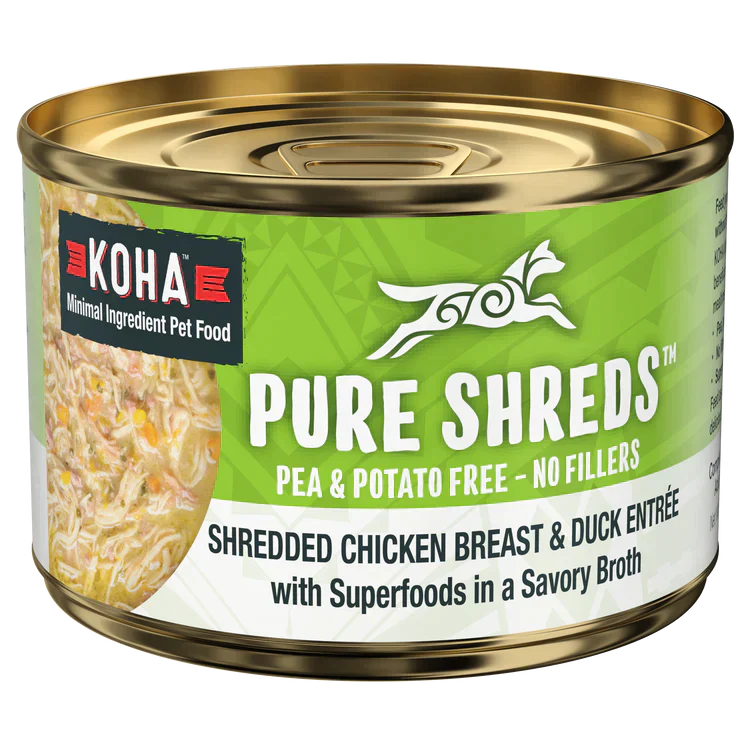 Koha Dog Grain Free Shredded Chicken And Duck 5,5oz,(Case Of 12)