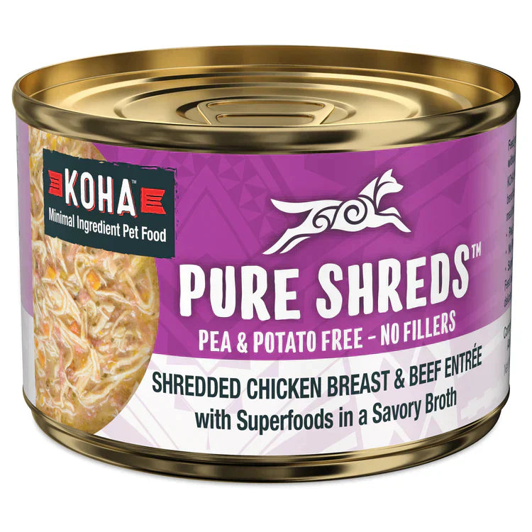 Koha Dog Grain Free Shredded Chicken and Beef 5,5oz(Case of 12)