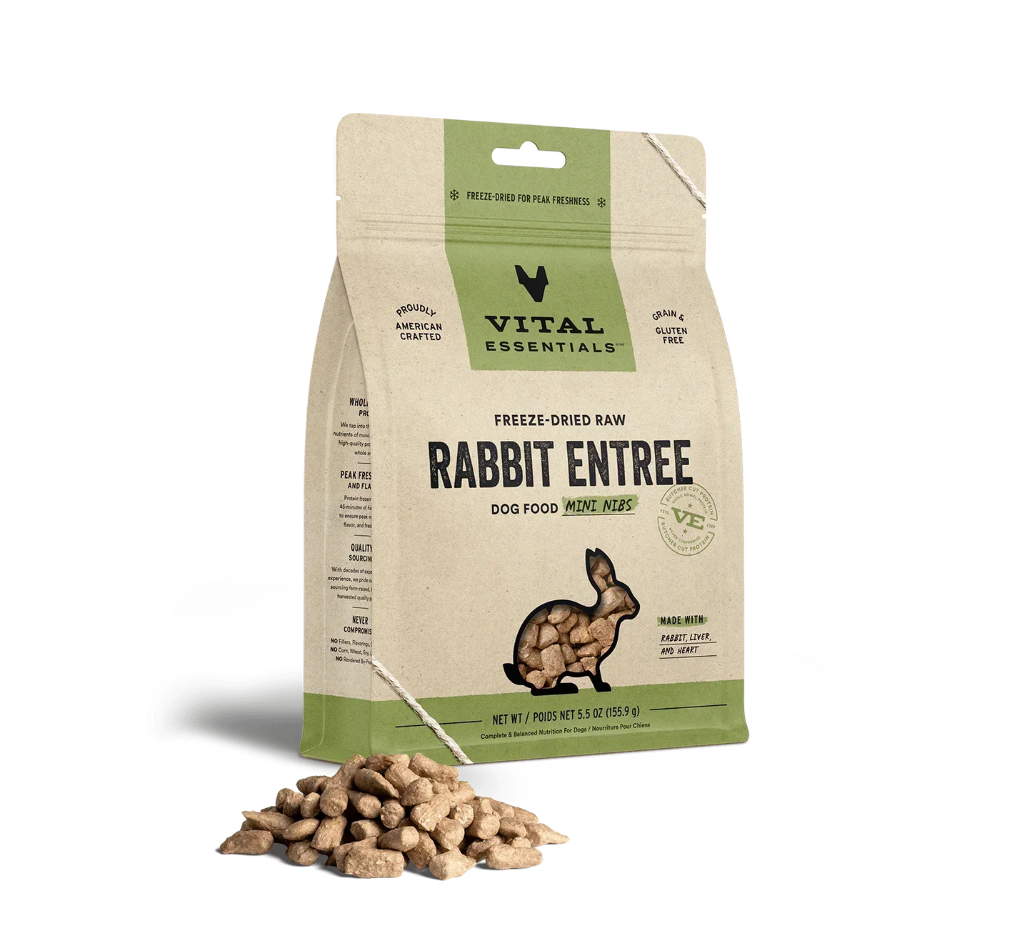 Vital Essentials Dog Freeze-Dried Mini Nibs Rabbit 5,5oz,