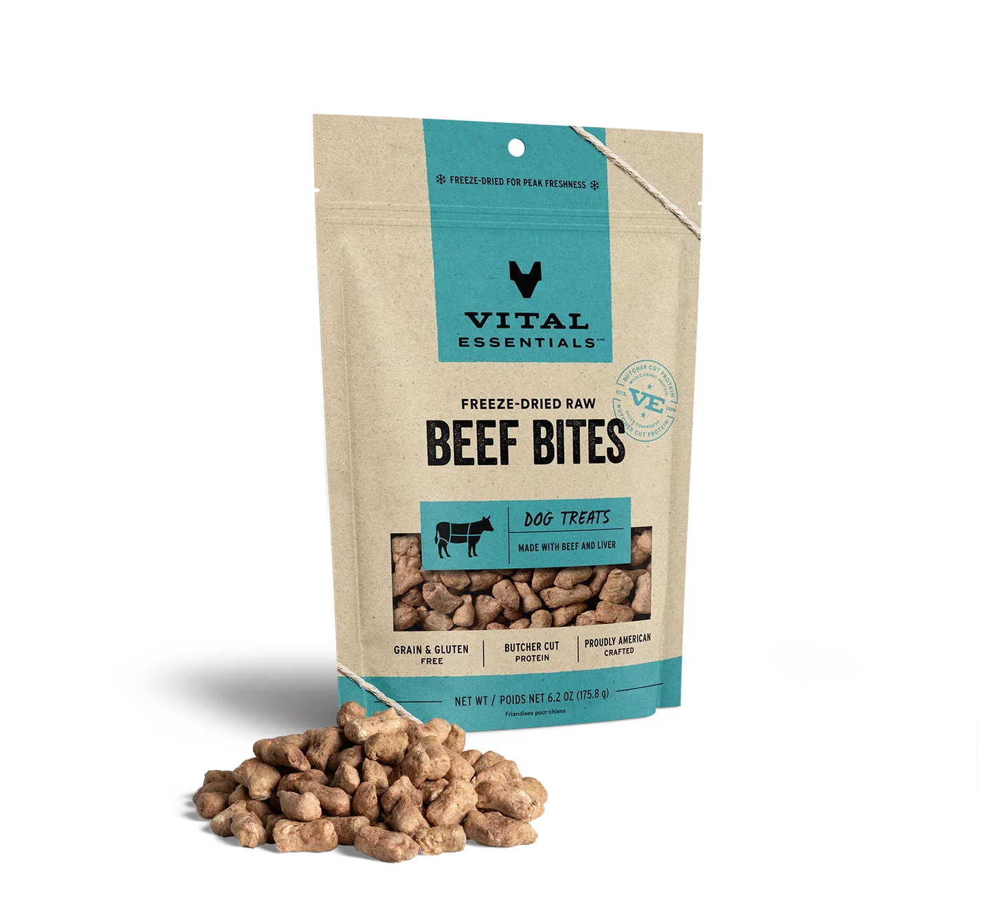 Vital Essentials Dog Freeze-Dried Treat Bites Beef 6,2oz,