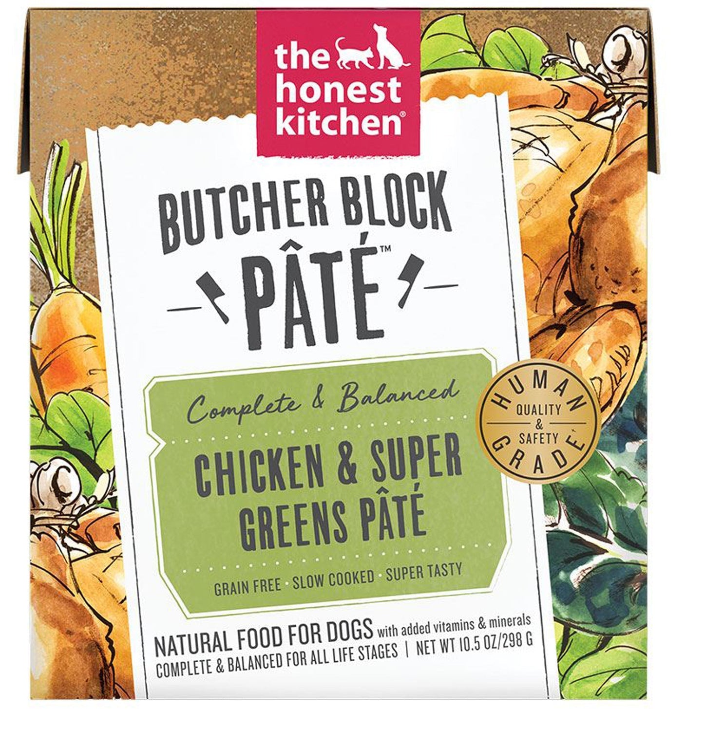 Honest Kitchen Dog Butcher Block Pate Chicken And Super Grains 10,5oz, (Case Of 6)
