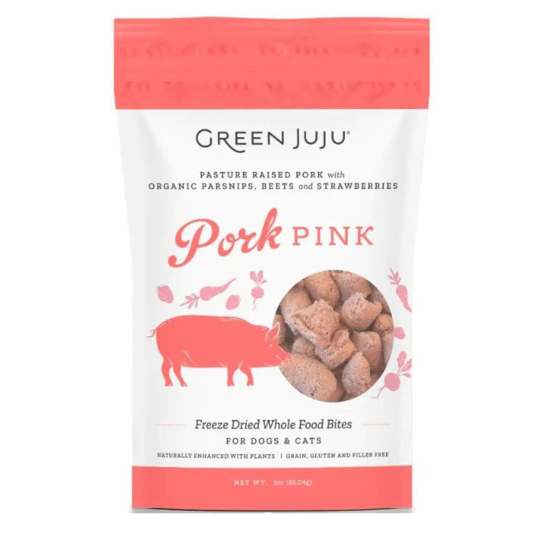 Green Juju Dog Freeze Dried Topper Pork Pink 3oz,