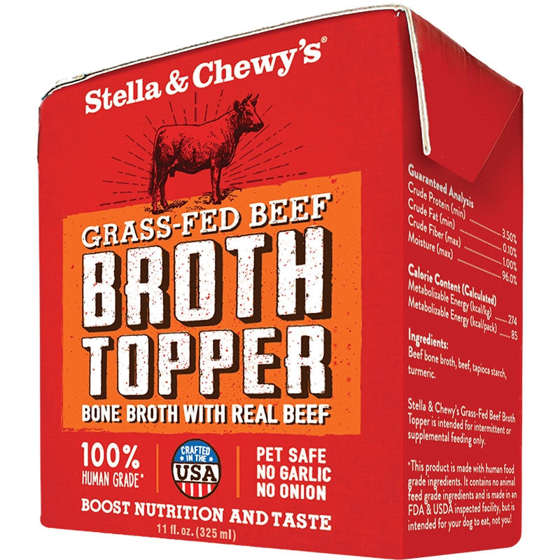 Stella And Chewys Dog Broth Topper Grass Fed Beef 11oz, (Case Of 12)