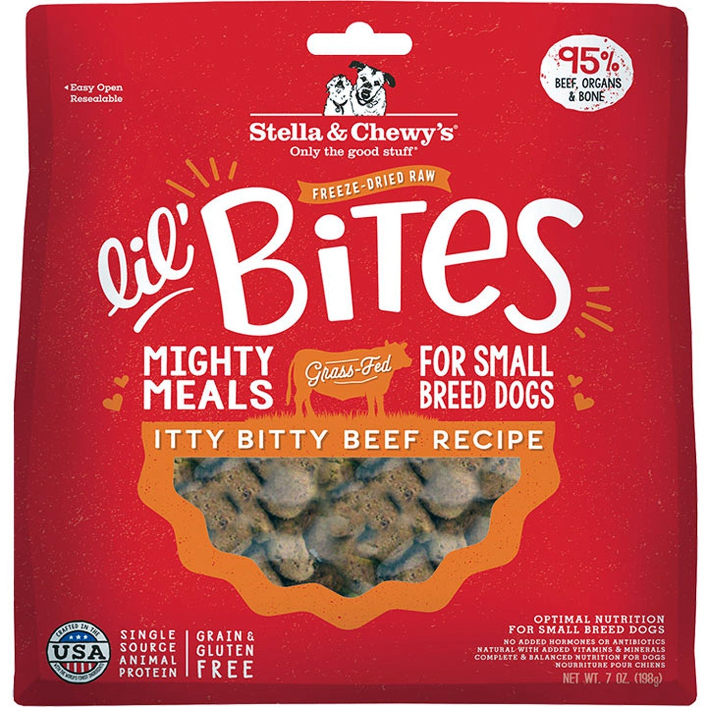 Stella And Chewys Dog Freeze-Dried Lil Bites Itty Bitty Beef 7 oz,