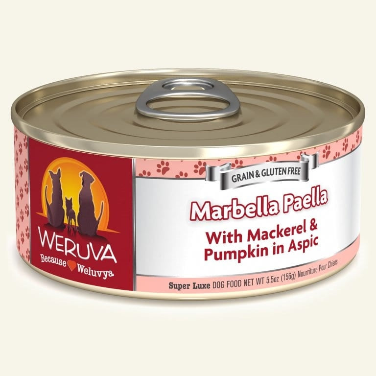 Weruva Dog Marbella Paella with Mackerel and Pumpkin in Aspic 5,5oz, Case Of 24