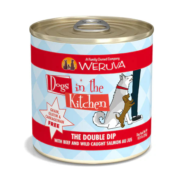 Dogs In The Kitchen The Double Dip With Beef And Wild-Caught Salmon Au Jus 10oz, (Case Of 12)