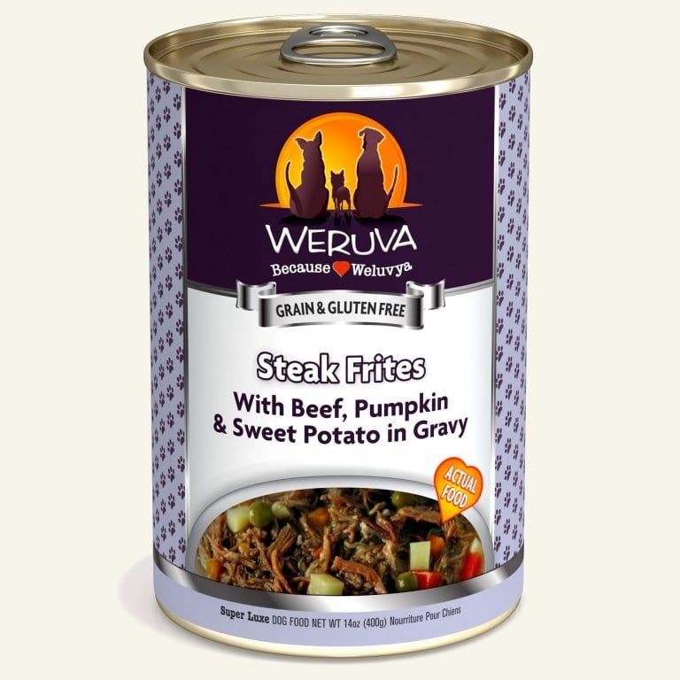 Weruva Dog Steak Frites With Beef; Pumpkin And Sweet Potato In Gravy 14oz, Case Of 12
