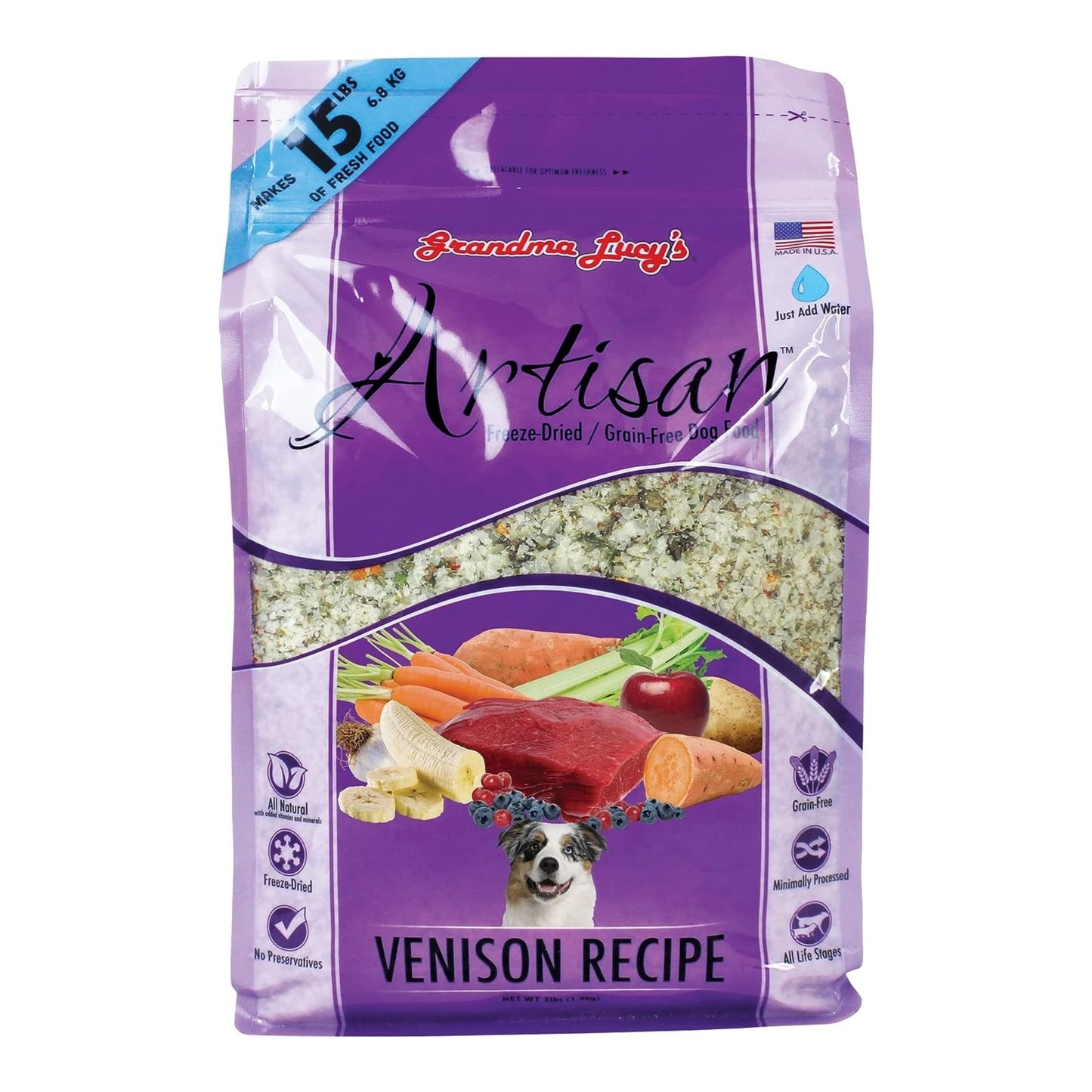Grandma Lucys Dog Artisian Grain Free Venison 3 Lbs,