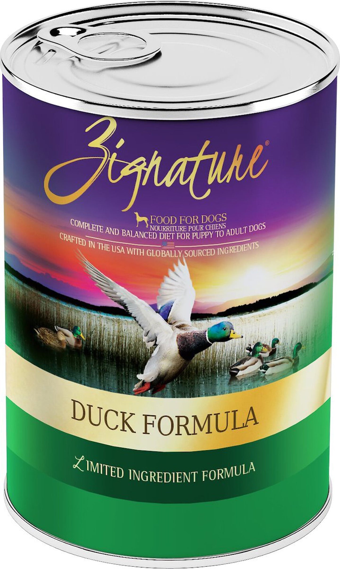 Zignature Dog Canned 13oz, Duck (Case Of 12)
