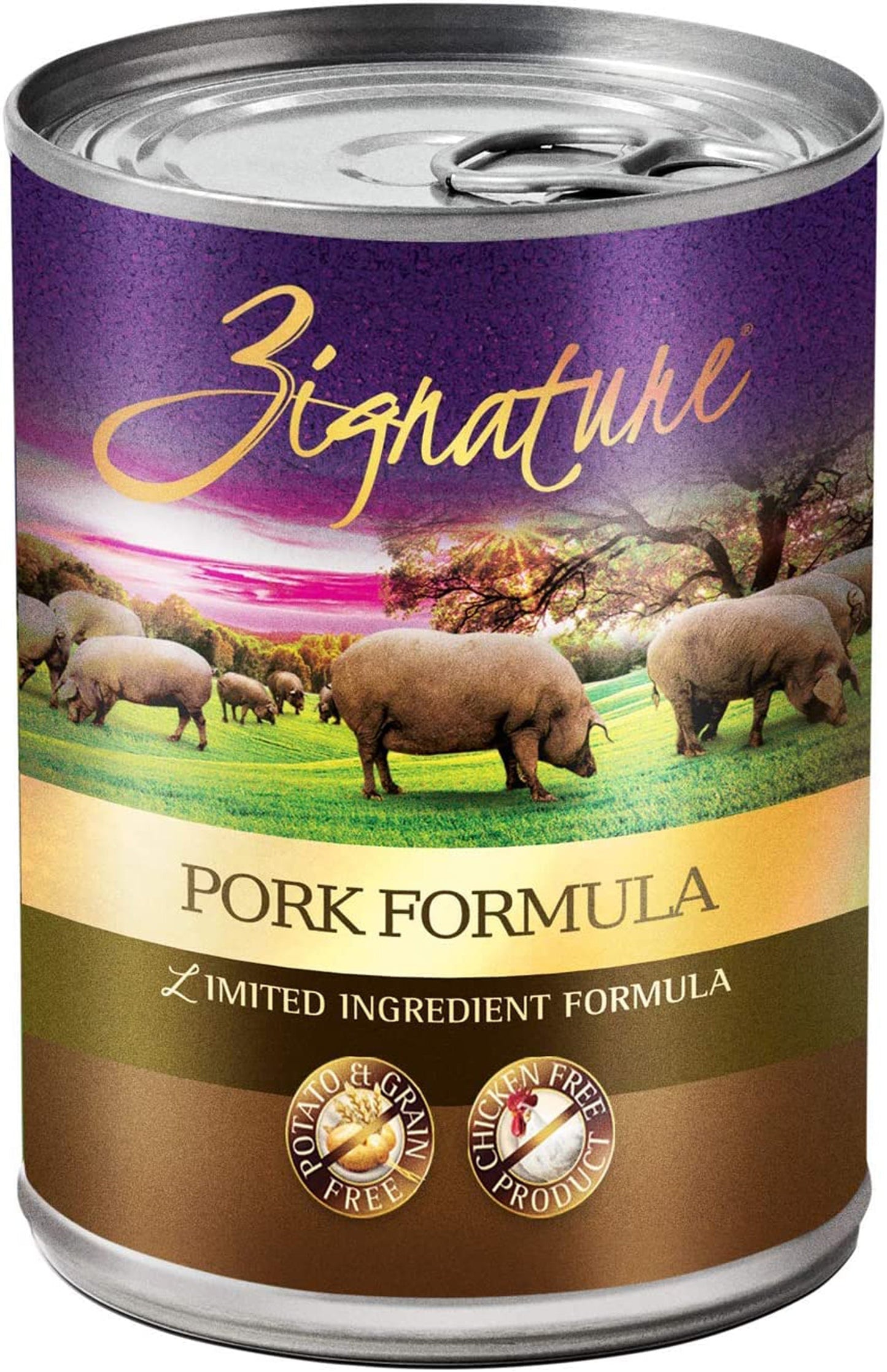 Zignature Dog Canned 13oz, Pork (Case Of 12)