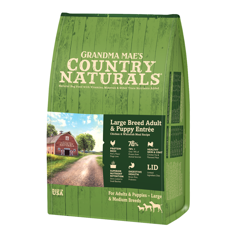 Grandma Mae's Country Naturals Large Breed Adult & Puppy Entr������������e Dry Dog Food Chicken & Rice 1ea/14 lb