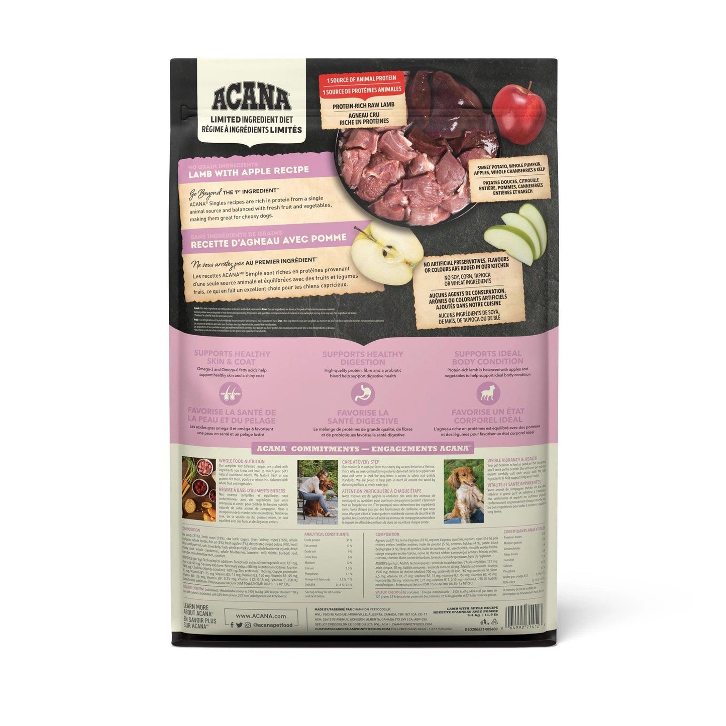 Acana Singles Limited Ingredient Diet Lamb & Apple Dog Food Recipe
